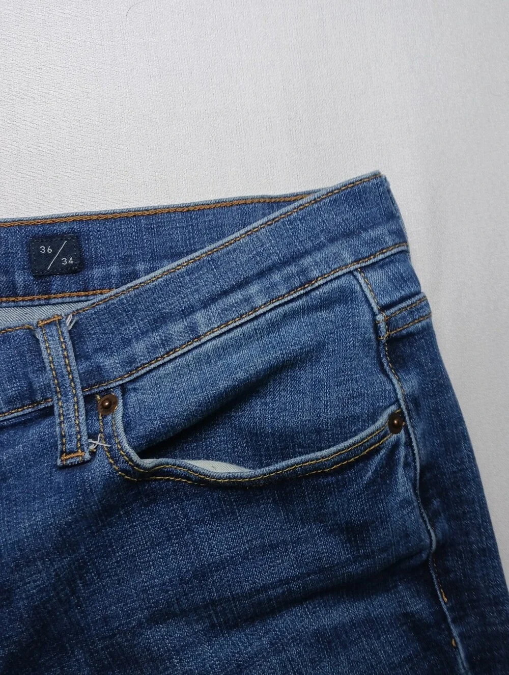Lucky Brand 410 Mens Athletic Slim Fit Jeans 36X34 Dark Blue Stretch Denim